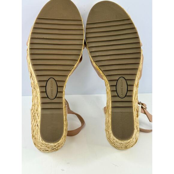 Anne Klein Wheatley Ankle Strap Espadrille Wedge Sandals Size 8.5M Nude NWT/Box - Picture 7 of 7